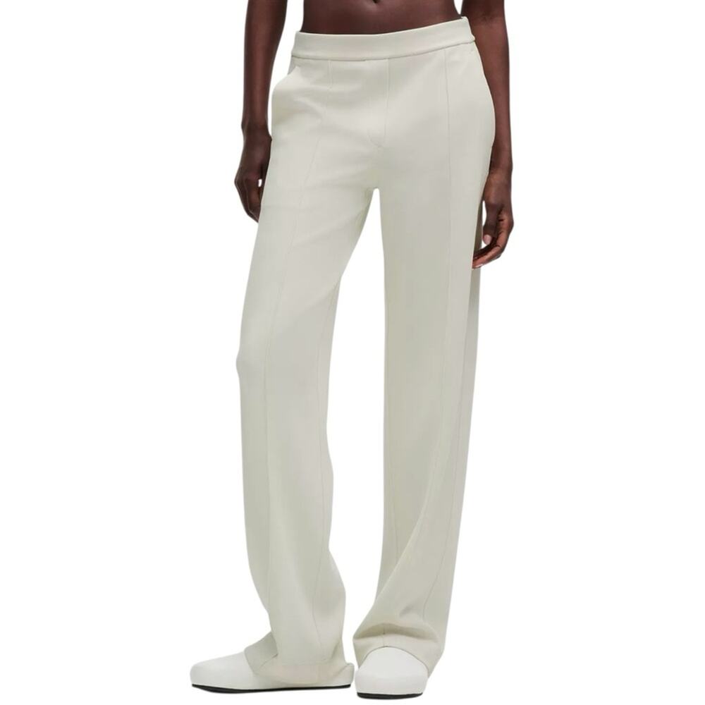 Lululemon Softstream Pintuck Mid-Rise Pant LARGE in Bone